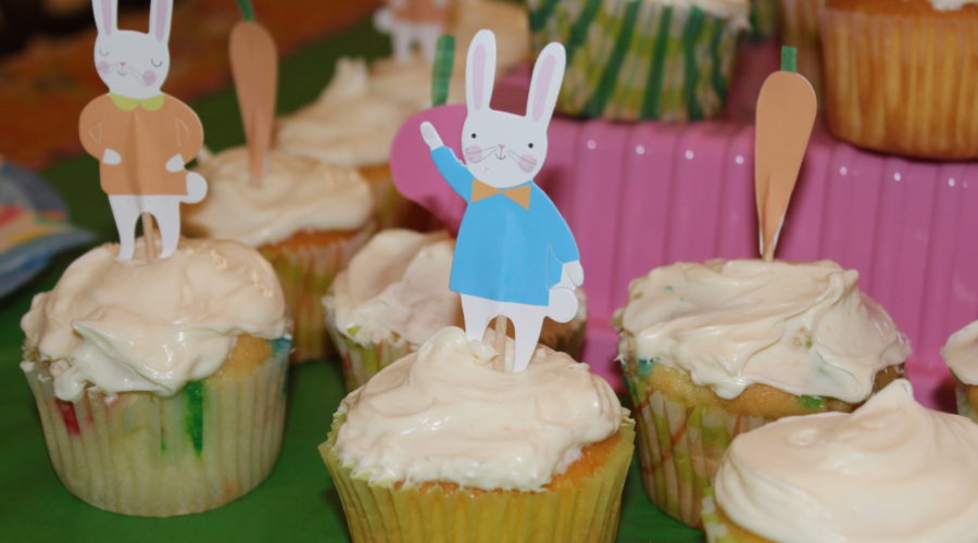 Easter Bunny Cake and Cupcakes